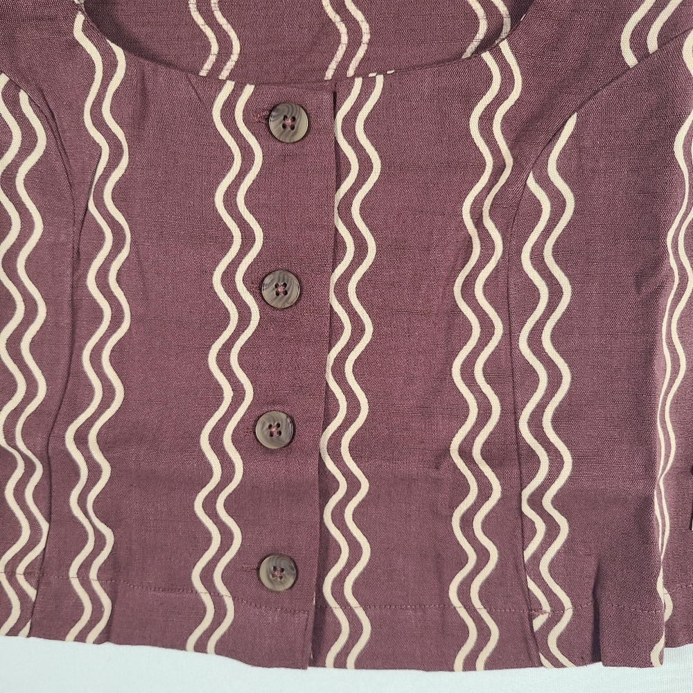 NWT Billabong Women's Another Wave Tank Top Brown Geometric Sz S Cotton Viscose - Picture 2 of 5